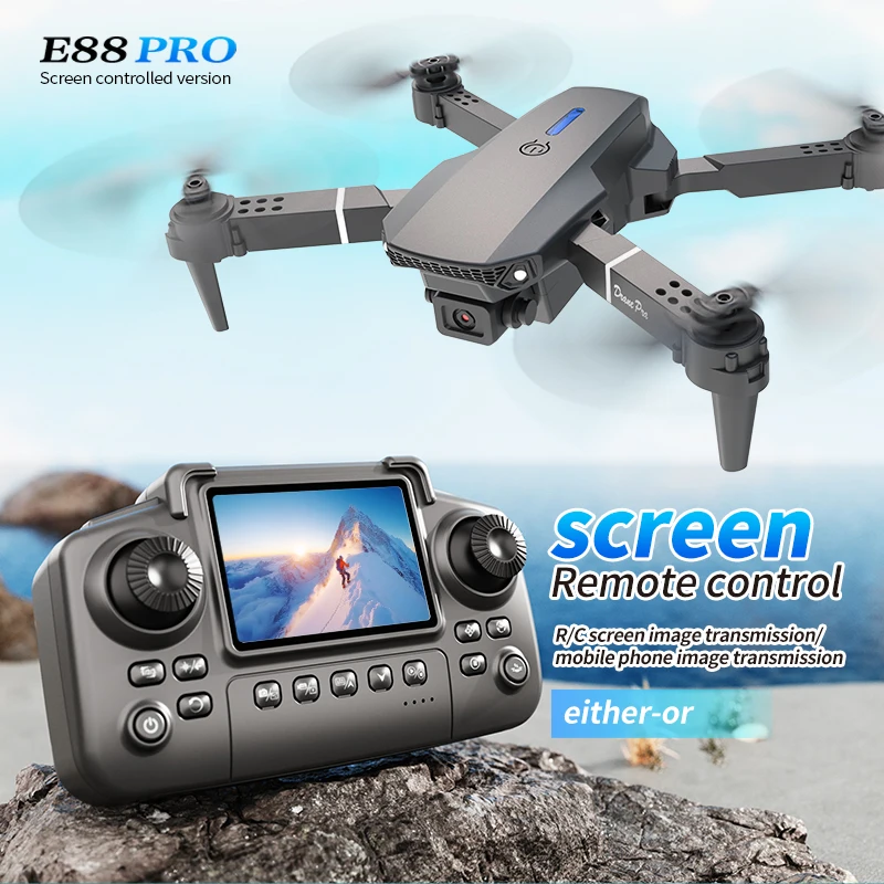 Drone Ae Rc - Profesjonalny dron E88 PRO z ekranem,