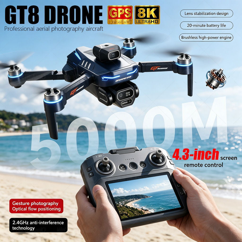 Drone Ae Rc - NOWY Dron GT8 HD RC 4K