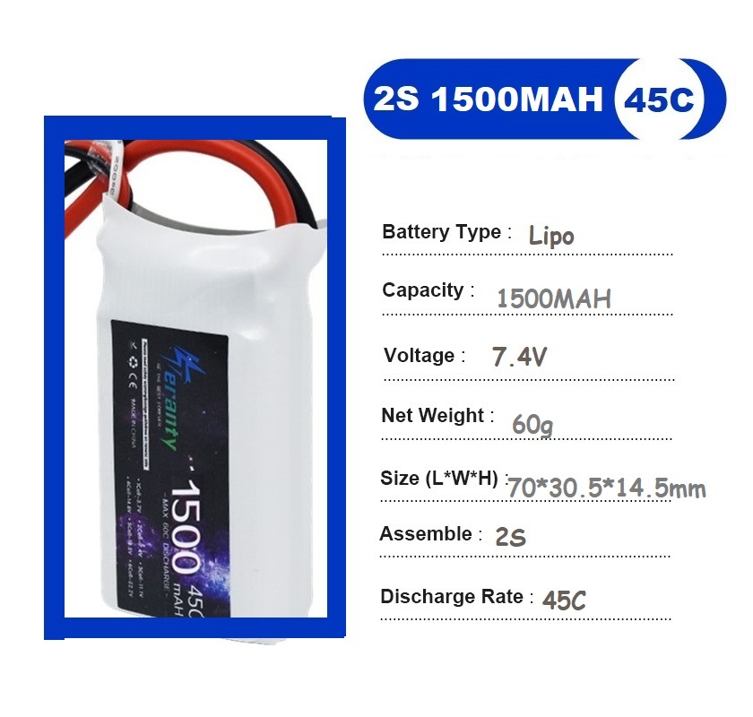 2 sztuk 7.4V Lipo 2S bateria 1 – Drone Rc Leading recenzja i cena