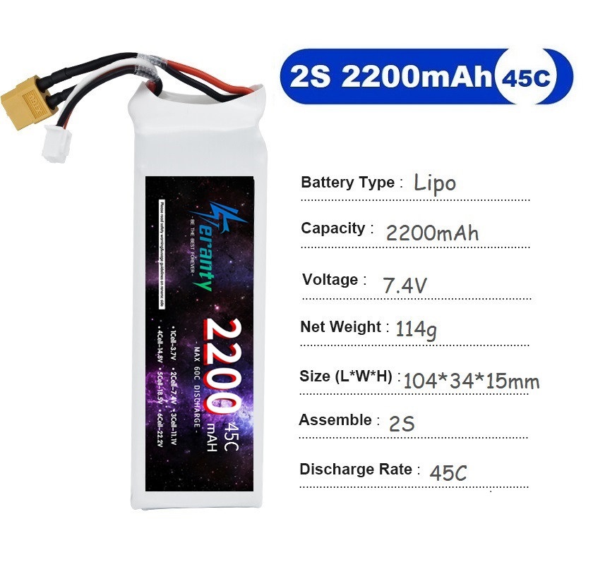 2 sztuk 7.4V Lipo 2S bateria 1 – Drone Rc Leading recenzja i cena